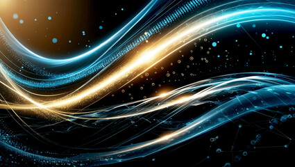 Obraz premium the energy of fractal realms background. The energy of fractal realms Abstract Waving Particle Technology Background.