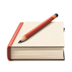 Pencil and book. Isolated on transparent background. Vector illustration.