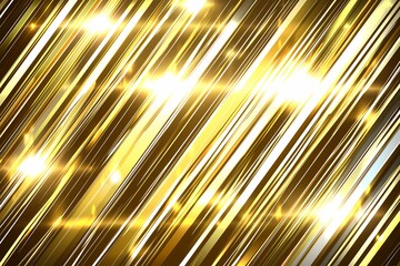 Shimmering Golden Lines with Sparkling Effects on a Bright Background