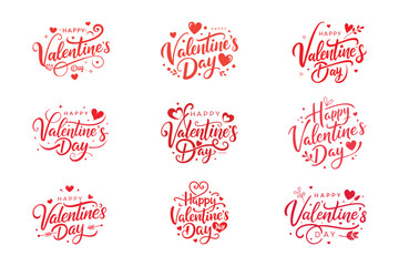 happy valentines day 2025 typography design.