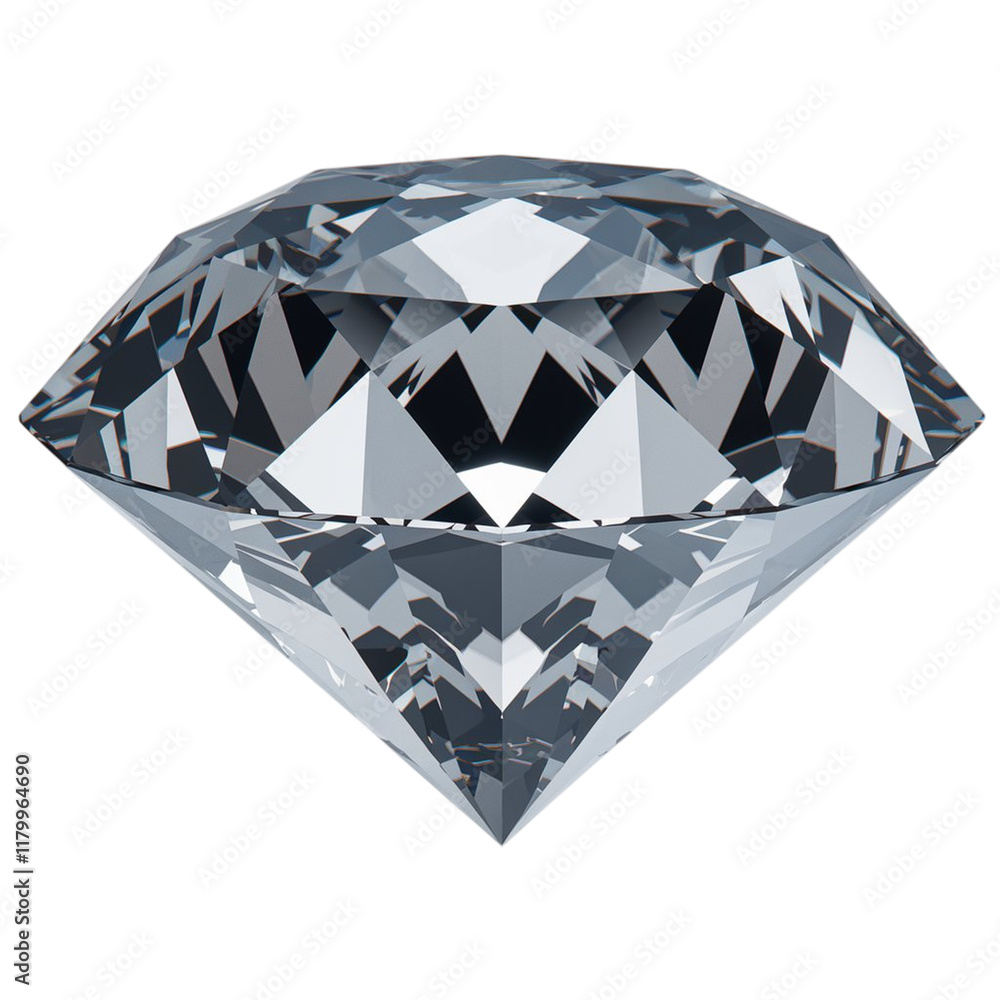 Aufkleber elegant diamond cut with brilliant facets reflecting light from multiple angles in a clear crystal d