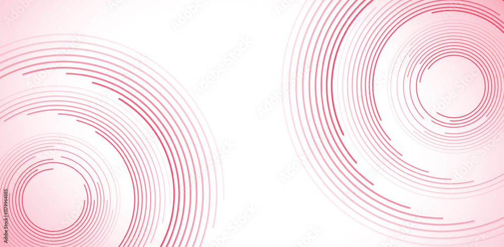 Poster red concentric circular lines. glowing circle lines gradient. abstract background with circular desi