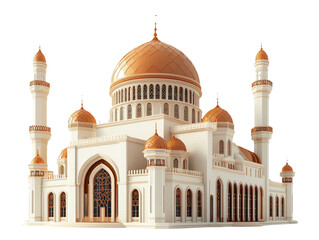 Obraz premium Warm Sunset Mosque Dome in Orange and Brown Colors on Background