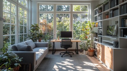 Obraz premium Uplifting Workspace Minimalist Modern