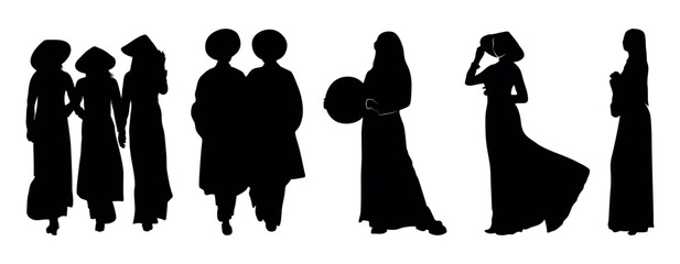 silhouettes of people. silhouettes of people