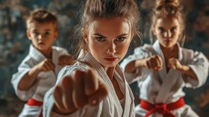 Fototapeta premium Young Martial Artists in Action