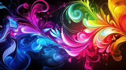 Vibrant Abstract Swirls in Rich Colors Illustrating Dynamic Energy and Creative Expression for Artistic and Contemporary Background Designs