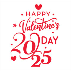 Obraz premium happy valentines day 2025 typography design.