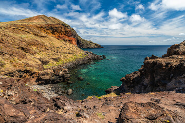 Scenic summer panorama at Ponta de Sao Lourenco, on Madeira island, Portugal.