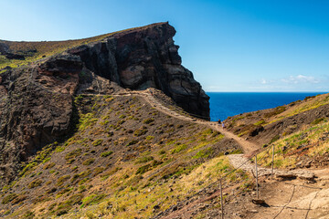 Scenic summer panorama at Ponta de Sao Lourenco, on Madeira island, Portugal.