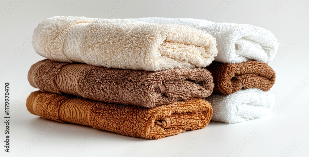 Poster stack of towels with different colors and patterns