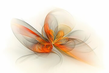 Abstract Floral Design with Warm Orange and Subtle Gray Tones
