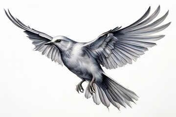 Obraz premium bird in flight a bird soaring across the white background signif