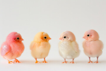 Fototapeta premium Delicate Background Easter, Feathers, Eggs, Chicken, Rabbit, Aesthetic Background, Pink Background, Gold Background, Beautiful Feathers, Easter Bunny, Minimalistic Background