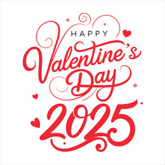 happy valentines day 2025 typography design.