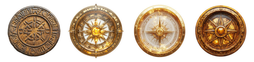 Obraz premium Vintage Compass Collection on Transparent Background for Design Use