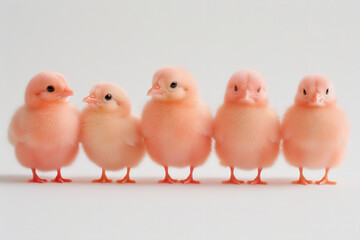 Fototapeta premium Delicate Background Easter, Feathers, Eggs, Chicken, Rabbit, Aesthetic Background, Pink Background, Gold Background, Beautiful Feathers, Easter Bunny, Minimalistic Background