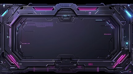 Fototapeta premium Futuristic Sci Fi Panel Design With Glowing Lights