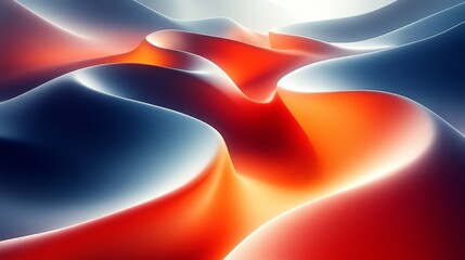 A colorful, abstract painting of a desert landscape with a red and blue swirl