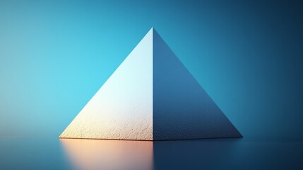 Fototapeta premium A pyramid is shown in a blue background