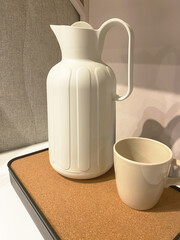 white milk jug and cup 