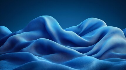 Obraz premium A blue blanket with a wave pattern