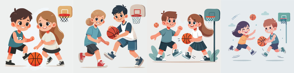 Vector of children doing various sports activities © Mariposa1818