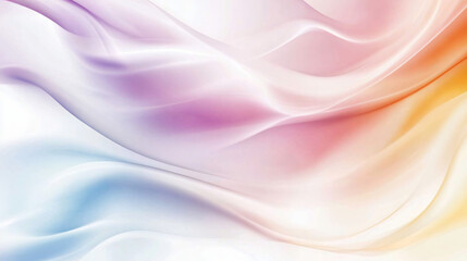 Vibrant Pastel Background with Flowing Fabric and Glass Elements, Soft Pink to Blue Gradient, Digital Art Vector Illustration, Smooth Lines, Fantasy, Blurred Edges, High Resolution, Detailed, Professi
