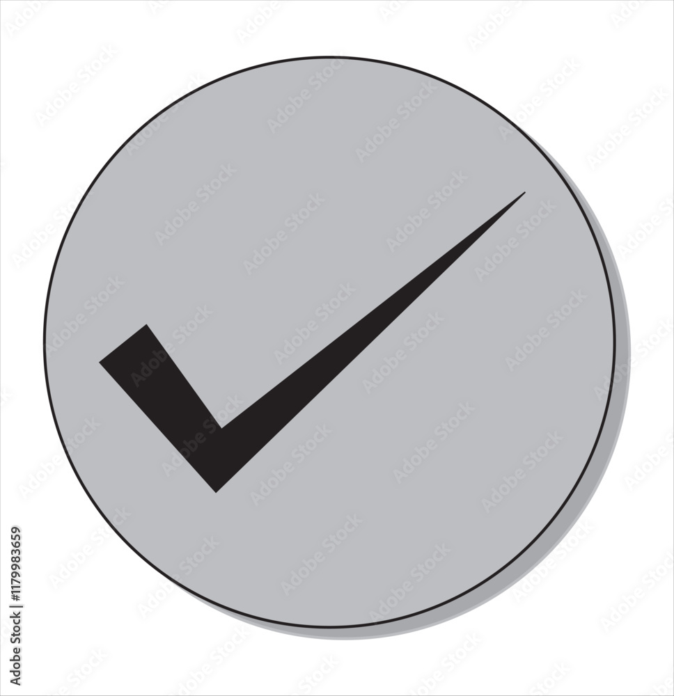 Poster colorful check mark tick icon with round and box set stylish design. tick icon.eps10