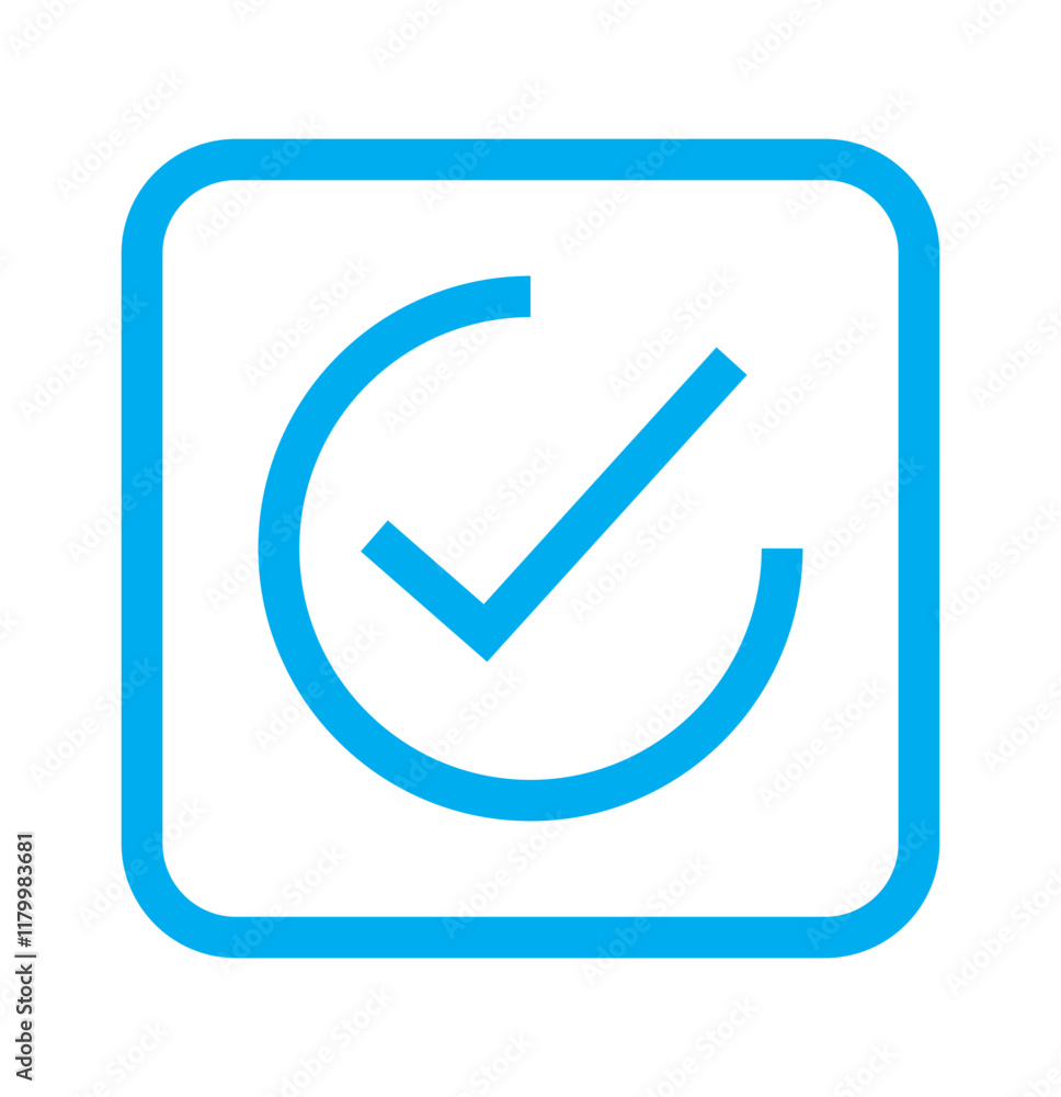 Poster vector icon illustration with the rounded and box check mark varieties colorful. tick icon.
