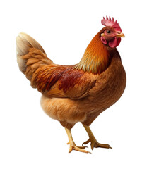 Fototapeta premium Chicken cutout on high fidelity animal studio environment close-up perspective isolated on transparent background png