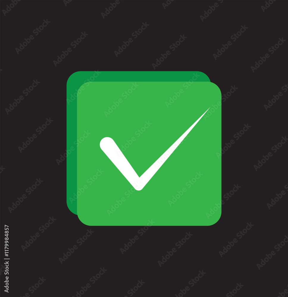 Poster colorful check mark tick icon with round and box set stylish design. tick icon.eps10