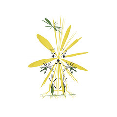 yellow abstract on a white background