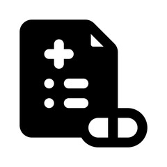 Obraz premium Medical Presciption Simple Glyph Icon. Single icon, glyph vector icon