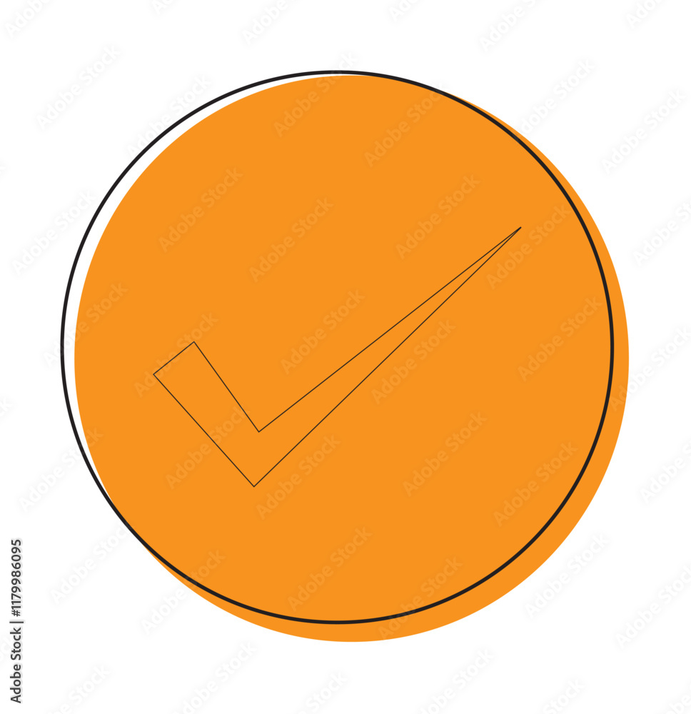 Poster vector icon illustration with the rounded and box check mark varieties colorful. tick icon.