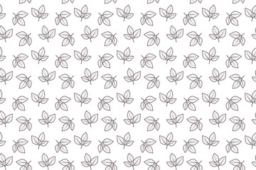 Elegant seamless pattern of outlined leaves on white background. Perfect for textile prints, wallpaper, wrapping paper, or website design.  Clean minimalist style.