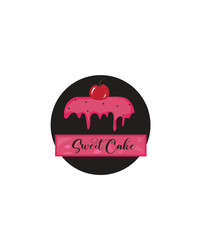 sweet cake logo design for bakery and pastry shops vector