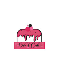 sweet cake logo design for bakery and pastry shops vector