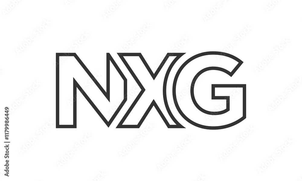 Poster nxg logo design template with strong and modern bold text. initial based vector logotype featuring s