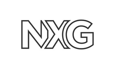 NXG logo design template with strong and modern bold text. Initial based vector logotype featuring simple and minimal typography. Trendy company identity.