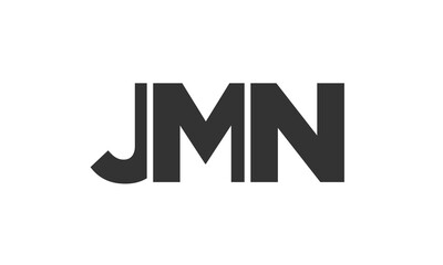 JMN logo design template with strong and modern bold text. Initial based vector logotype featuring simple and minimal typography. Trendy company identity.