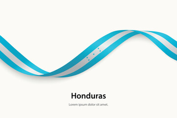 Honduras flag on Waving ribbon