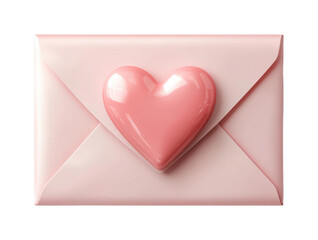 Romantic love letter envelope with heart home digital soft colors close-up sentimental design...