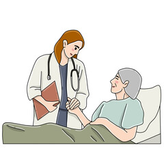 Doctor and patient Elderly illustration 