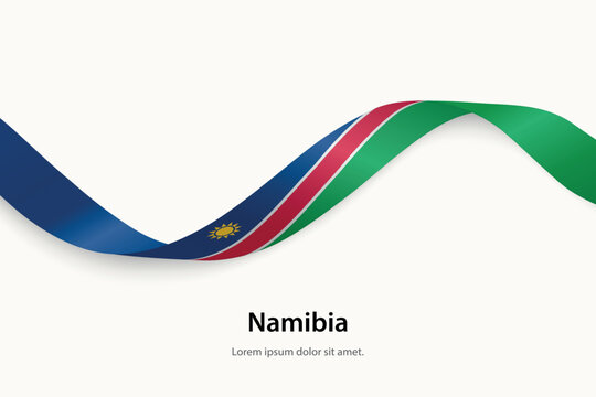 Namibia flag on Waving ribbon