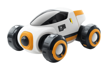 Interactive futuristic toy car design home product modern environment close-up view innovation concept isolated on transparent background png