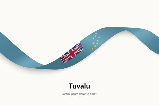 Tuvalu flag on Waving ribbon