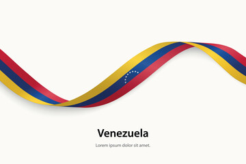 Venezuela flag on Waving ribbon