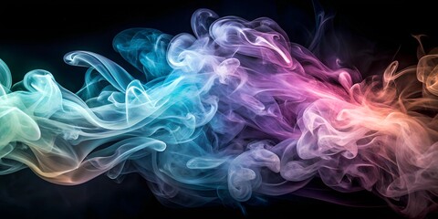 Fototapeta premium Graceful Wispy Pastel Smoke on a Dark Background