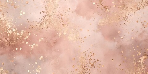 Blush Pink Textured Background with Rose Gold Splatter

